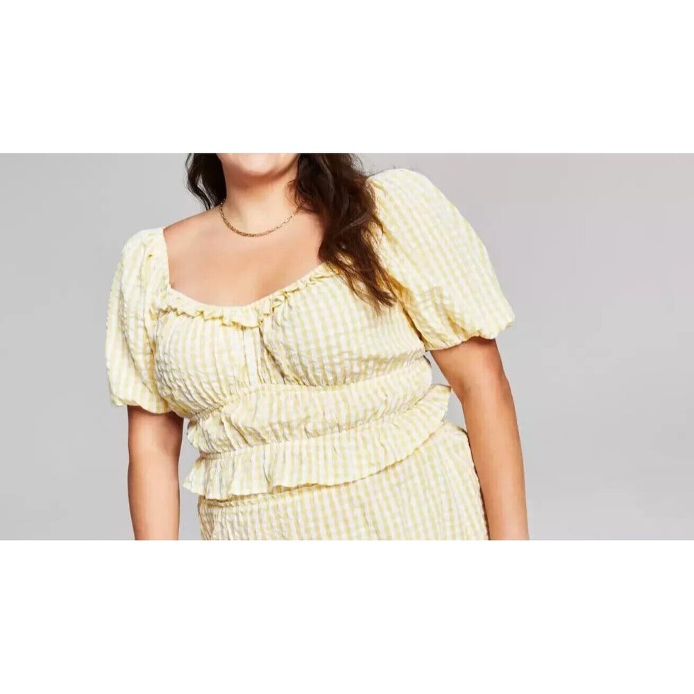 Now This Trendy Womens Plus Size 2X Cotton Smocked Woven Top in MLT0959AFA